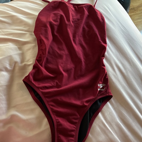 Speedo Burgundy One-Piece Swimsuit - Picture 1 of 4